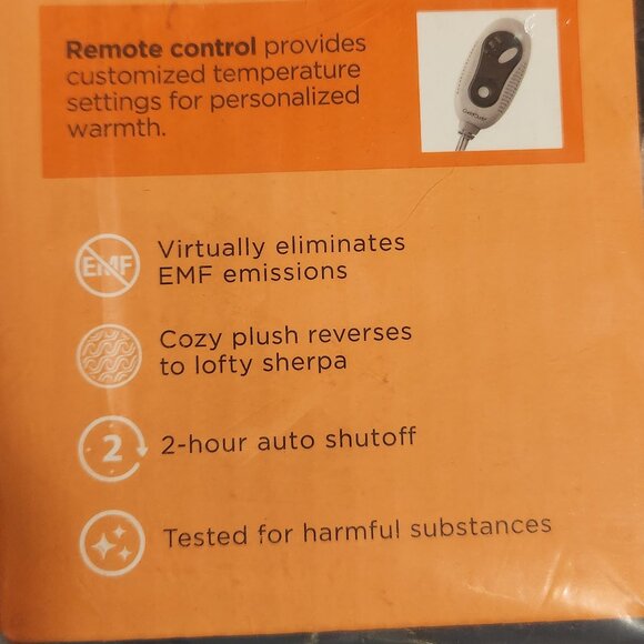 Cuddl Duds Heated Plush to Sherpa Throw Blanket – Tan | NWT in Box - Picture 3 of 9